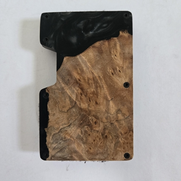 Wood And resin minimalist wallet money clip - Picture 2 of 5